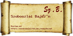Szoboszlai Baján névjegykártya